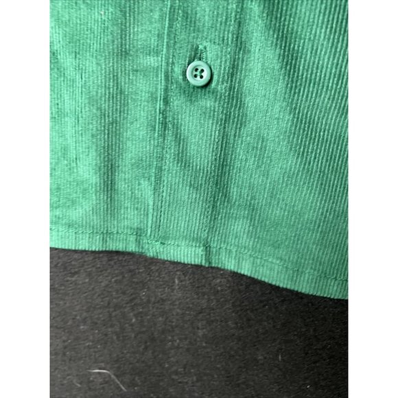 Disney Shirt Adult Large Green Santa Mickey Mouse Embroidered Corduroy - Picture 7 of 12